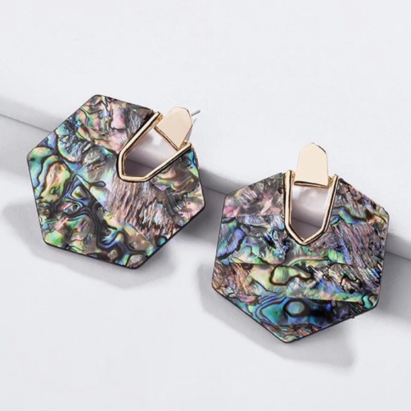 💙💎GRATEFUL💙MAKER💎💙 Jewelry - BIG NATURAL ABALONE SHELL HEXAGONS💎💙💎MODERN NEW